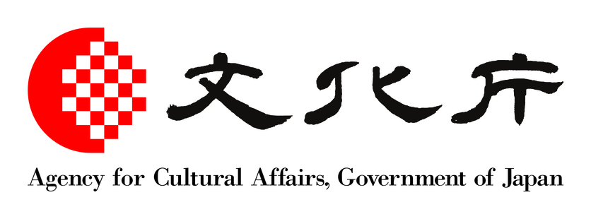 市松模様が混ざった赤丸と「文化庁 Agency for Cultural Affairs, Gobernment of Japan」が書かれたイラスト