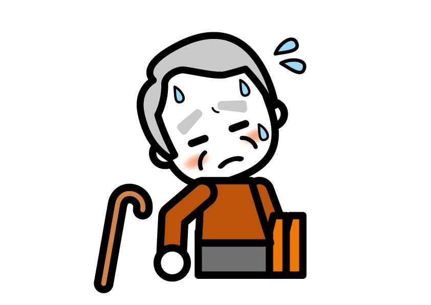 老人がぐったりしている画像