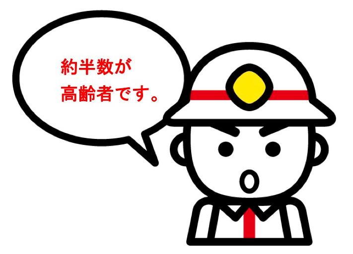 熱中症で救急搬送される約半数が高齢者です。