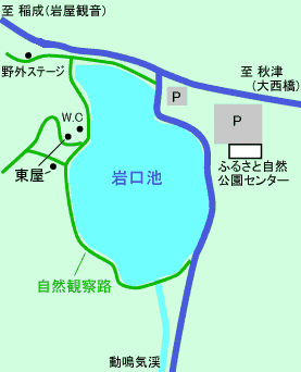 岩口池周辺の簡易マップ