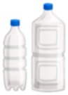 2本並んだサイズの異なるペットボトルのイラスト