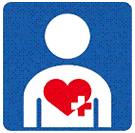 ハートプラスマークのイラスト