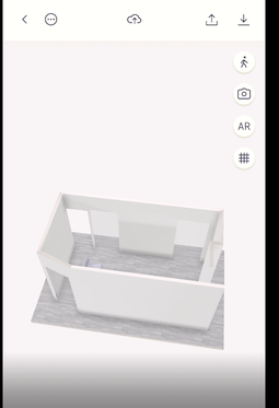 白の背景に部屋の3Dモデルが表示されているスクリーンショット