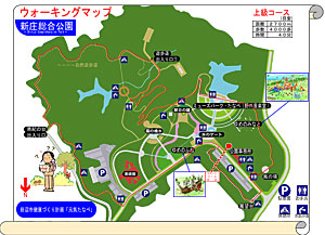 上級コースが示された新庄総合公園のマップ