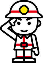 消防士が敬礼しているイラスト