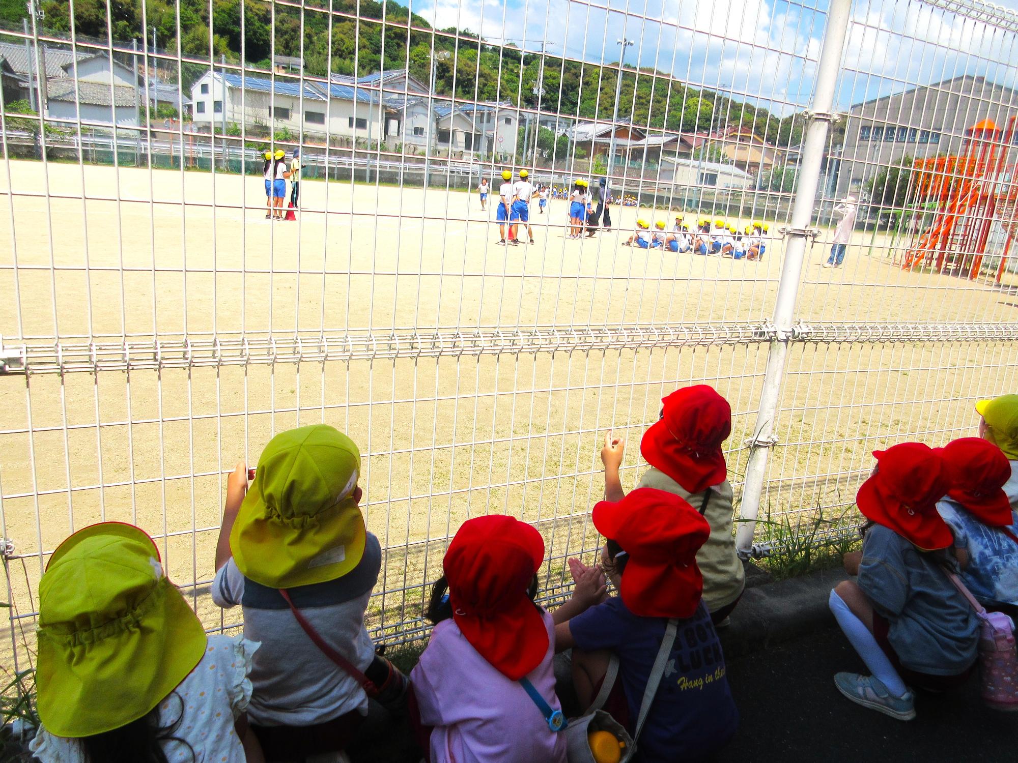 中芳養小学校スポーツテスト見学